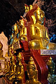 Inle Lake Myanmar. Pindaya, the famous Shwe Oo Min pagoda, a natural cave filled with thousands of gilded Buddha statues. 